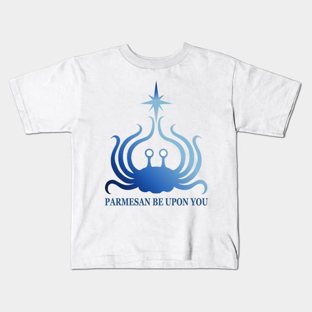 Flying Spaghetti Monster - Parmesan Be Upon You Kids T-Shirt by pastafarian